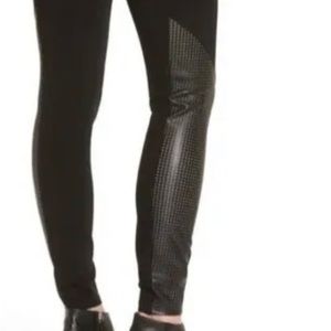 Spanx perforated faux leather detail leggings